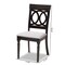Baxton Studio Lucie Grey Upholstered Espresso Finished Wood Dining Chair, PK4 157-9732 - alternate 6